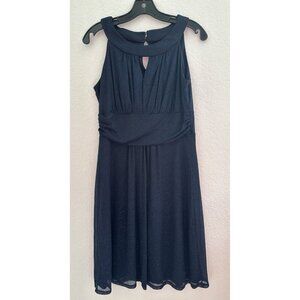 ENFOCUS STUDIO Womens Navy Glitter Halter Empire Knee-Length Dress Size 12 Party